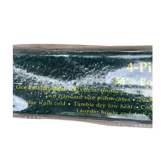 Vintage 70s 80s Camelot Full Muslin 4 Piece Floral Sheet Set Cottagecore NOS - Picture 5 of 5